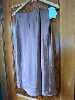 Copper Satin Slip Skirt